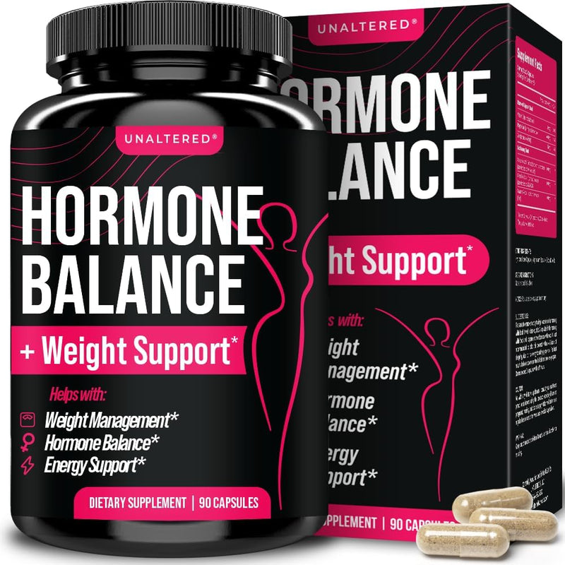 [Australia] - UNALTERED Hormone Balance for Women Weight Management - Natural Hormonal Wellness Support - Features Green Tea Extract, Cayenne, Magnesium, & Zinc - 90 Vegan Capsules 