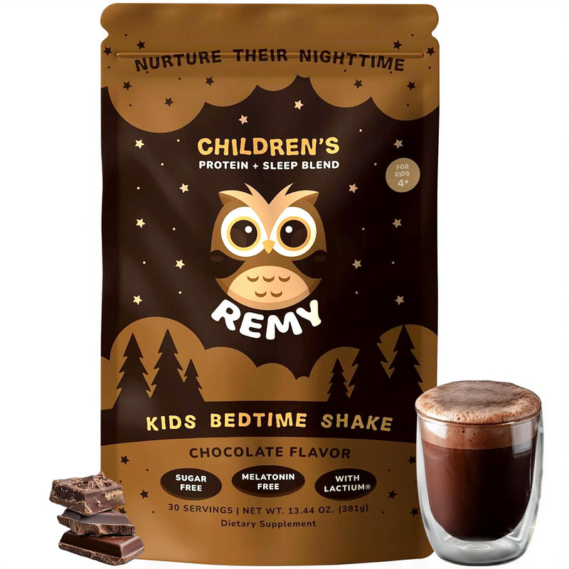 Remy Protein Drink Mix for Kids - Nutritious & Delicious Powdered Chocolate Sleep Aid Shake - Supports Healthy Growth, Easy-to-Mix - Non-GMO Balanced Daily Nutrition Drink