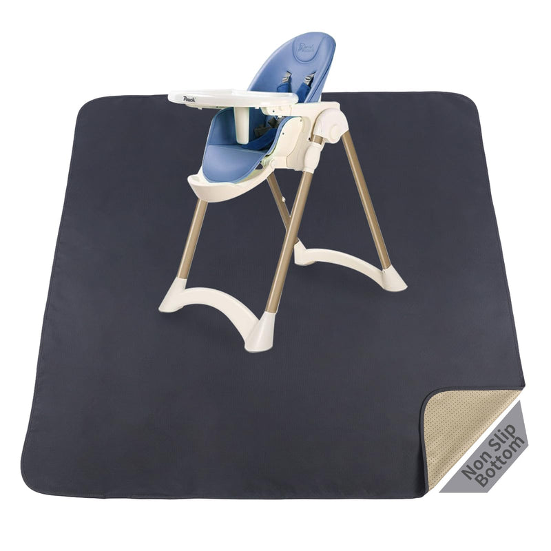 [Australia] - Splat Mat for Under High Chair/Arts/Crafts/Outdoor Picnic Mat, Washable Baby Spill Mat Waterproof Anti-Slip Floor Splash Mat, 51"x 51"Portable Baby Play Mat and Table Cloth-Dark Gray Dark Gray 