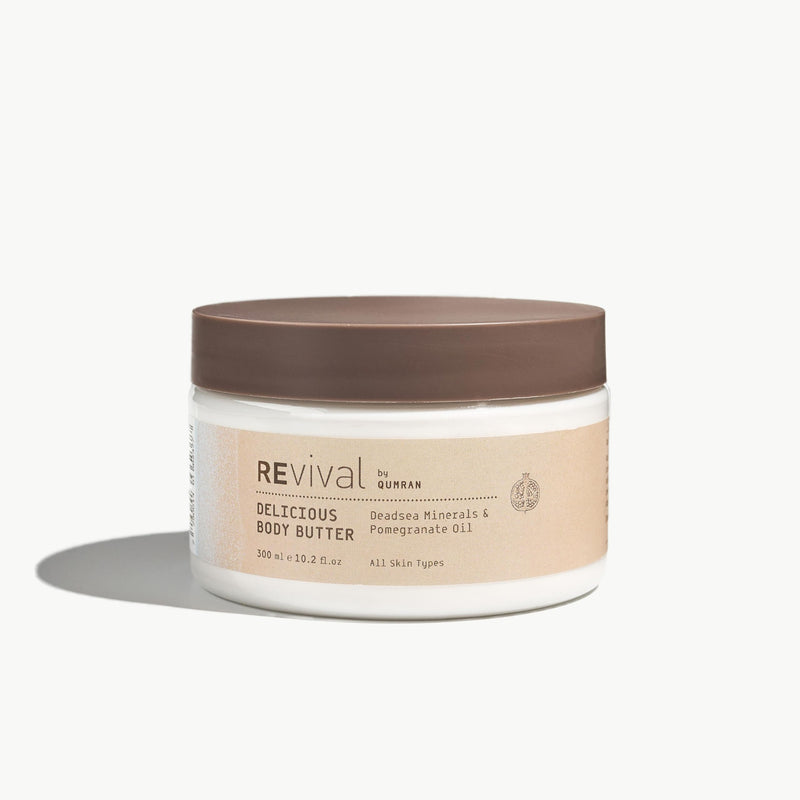REvival Body Butter with Dead Sea Minerals - Deeply Hydrating Body Cream with Shea & Cocoa Butter, Pomegranate, Aloe, & Vitamin E - Softens & Nourishes Dry Skin, 300ml | 10oz