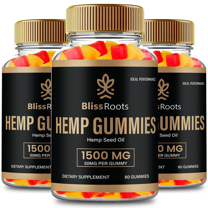 Bliss Roots Hemp Gummies with Hemp Seeds Organic Extract, BlissRoots Advanced Formula Gummy with Hemp Oil, Bliss Roots Hemp Gummies Reviews (3 Pack)