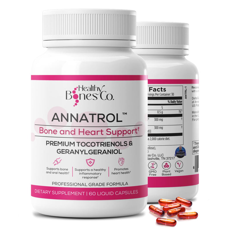 [Australia] - Annatrol Bone Support, Premium Annatto Tocotrienols & Geranylgeraniol (GG) Vitamin E Supplement, 300mg Tocotrienols Vitamin E (DeltaGold Delta + Gamma) 300mg GG-Gold, Helps Promote Bone & Heart Health 