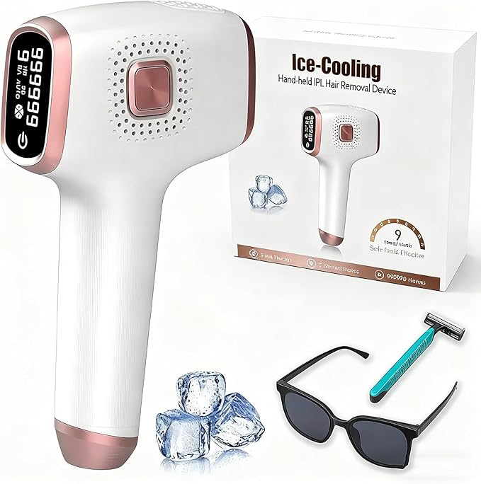 [Australia] - Laser Hair Removal, Ubroo IPL Laser Hair Removal for Women and Men, 3 In 1 At Home Hair Removal Device, Hair Removal Machine with Ice Cooling for Whole Body Use(White) 