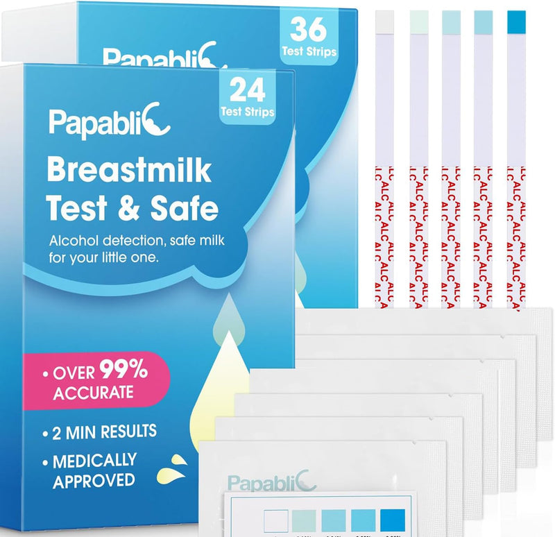 Papablic 36+24 Breastmilk Alcohol Test Strips 2-mins Quick & Accurate Detection for Alcohol in Breastmilk