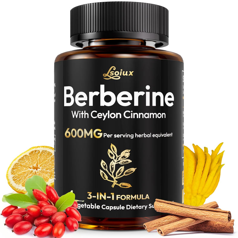 [Australia] - Premium Berberine Supplement Supports AMPK Metabolic, Liposomal Berberine with Ceylon Cinnamon - Classic 600mg Formula for Healthy Metabolism & Weigh*t - 3X Absorption - Vegan, Non-GMO, 120 Count Unflavoured 120 Count (Pack of 1) 