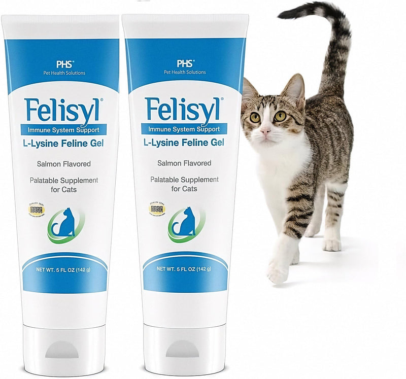 [Australia] - L-Lysine Gel for Cats (5oz) ‚Äì Supports Immune, Respiratory, and Eye Health. Eases Sneezing, Runny Nose, and Watery Eyes. Tasty Salmon Flavor - Made in The USA (2 Pack) 2 Pack 