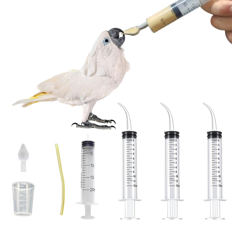 Baby Bird Feeding Syringe Set, Pet Parrot Milk Feeding Syringe with Tubes, Parrot Feeding Syringe Measuring Syringe Tools for Feeding Pets Scientific Industrial Labs… (12ml +20ml syringe+50ml Measuring Cup) 12ml +20ml syringe+50ml Measuring Cup - PawsPlanet Australia