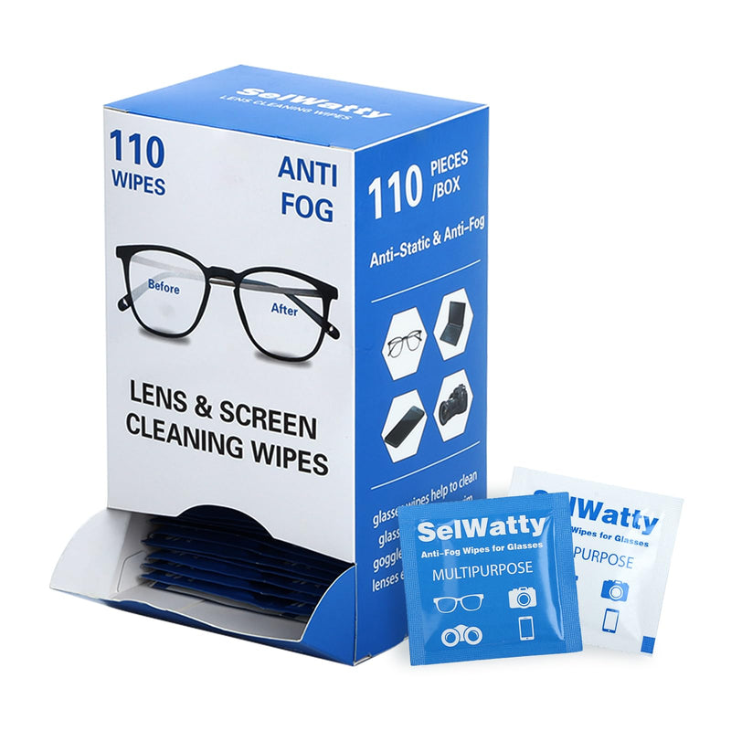 [Australia] - Anti Fog Wipes for Glasses, 110 Count Lens Wipes for Eyeglasses, Lens Cleaning Wipes for Glasses, Laptops Screens, Smart Phones, Optical Lens, Defogging, Quick-Dry & Scratch-Free 