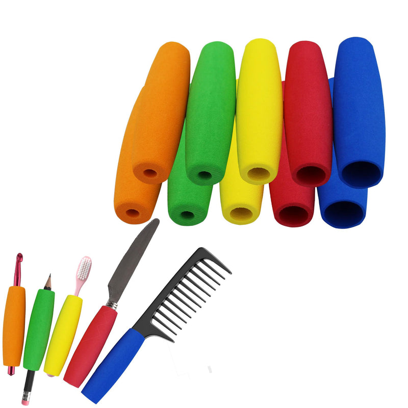 [Australia] - Foam Grip Tubing(10 PCS) -No-Cut - Foam Tubes Grip Aid for Utensil - Cutlery Padding Grip Handle for Disabled and Elderly 