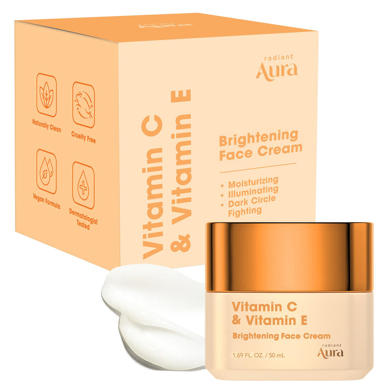 Vitamin C & Vitamin E Under Eye Cream – Anti Aging Treatment For Dark Circles, Puffiness & Fine Lines, Firms And Hydrates Tired Eyes – Dermatologist Tested, Korean Skin Care, Vegan – 1oz Vitamin C & E