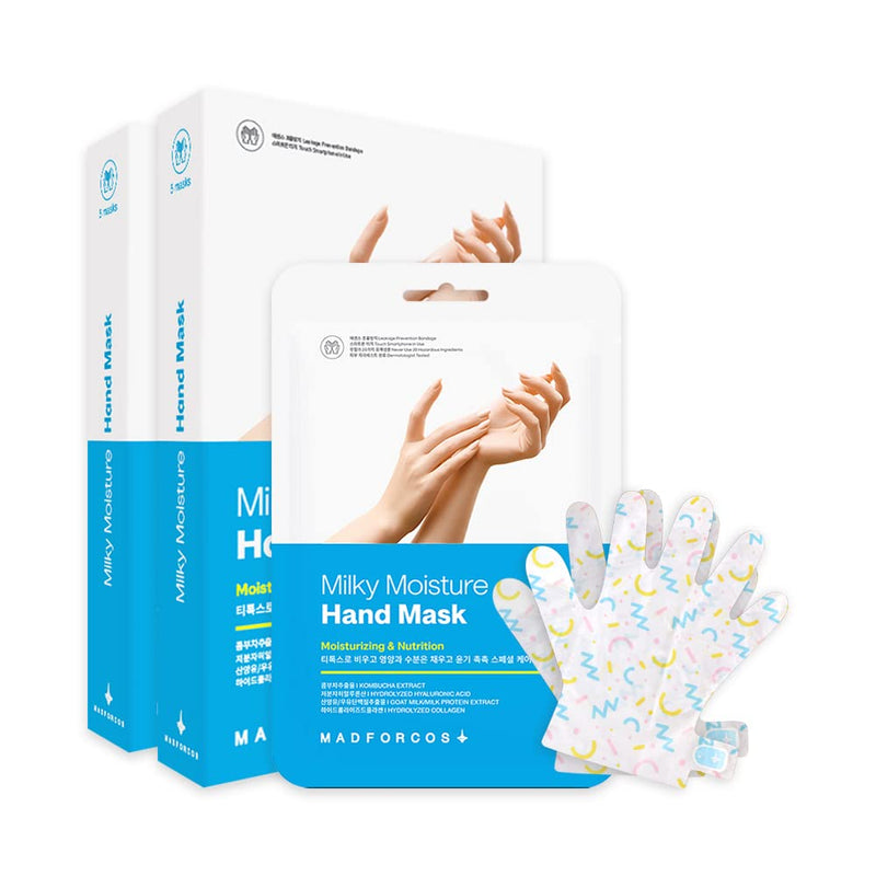 [Australia] - Milky Moisture Hand Mask – Hydrating Gloves for Dry Hands | 5 or 10 Pairs (5 Pair (Pack of 1)) (10 Pair (Pack of 1)) 10 Pair (Pack of 1) 
