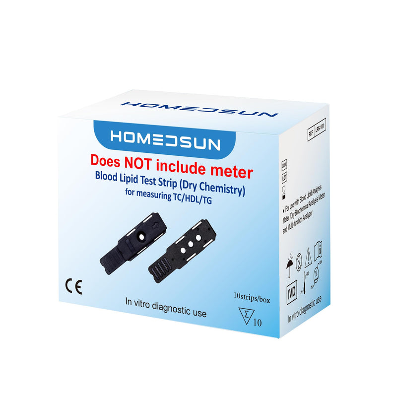 [Australia] - 10 Pack 4 in 1 Total Cholesterol HDL LDL and Triglyceride Test Strips with Lancets Droppers Exclusively Compatible with The HSLPM-102 Cholesterol Test Meter (Analyzer is Not Included) 