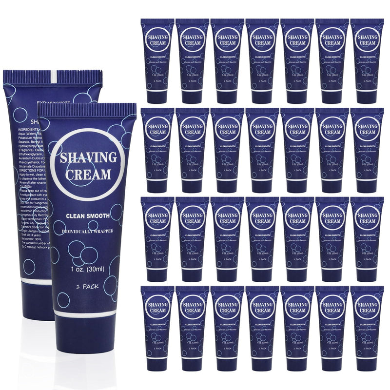 [Australia] - Travel Shaving Cream for Men, Individually Wrapped Mini Shaving Cream in Bulk, Disposable Travel Size Toiletries Amenities Vacation for Hotel, Shelter/Homeless/Nursing Home/Charity 1 oz (Pack of 30) 3.33 Ounce (Pack of 30) 