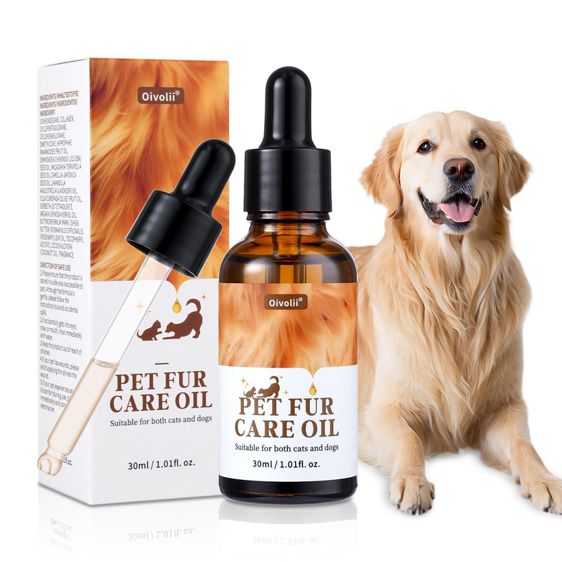Pet Fur Care Oil Leave-in Conditioner for Dogs & Cats – Strengthen, Moisturize & Restore Natural Luster to Your Pet’s Coat, 1.01 fl. Oz - PawsPlanet Australia
