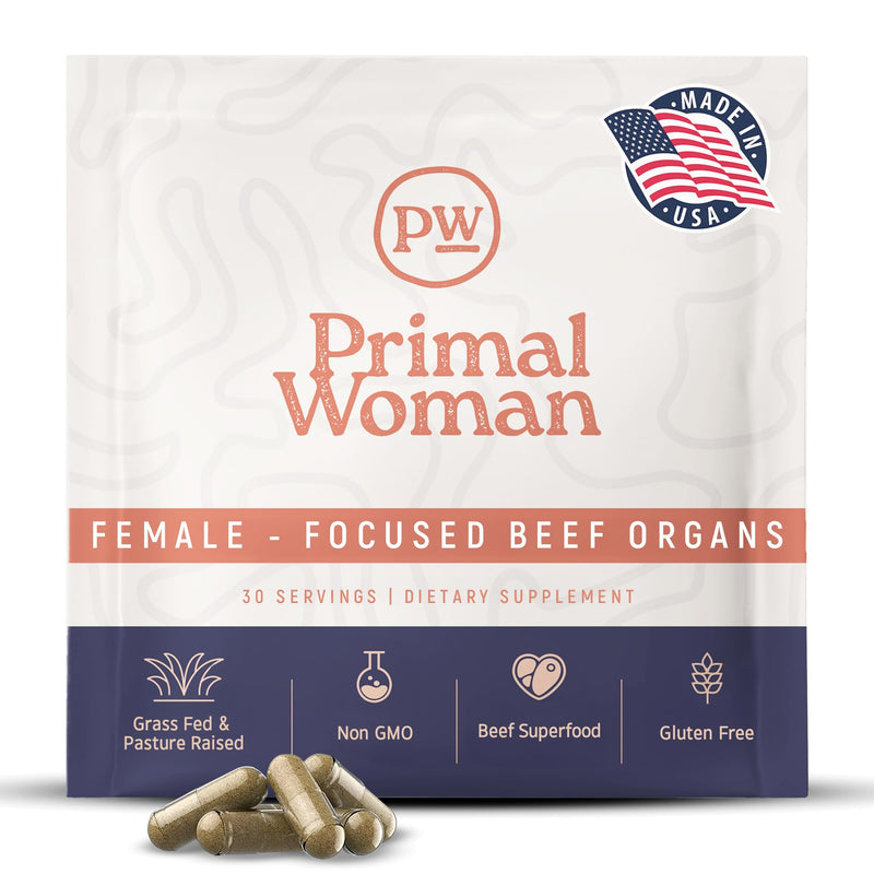 [Australia] - Beef Organ Supplement for Women - Heart, Liver for Women, Grass Fed, Pasture Raised Liver | Primal Beef Organ Capsules Woman (60 Capsules) 
