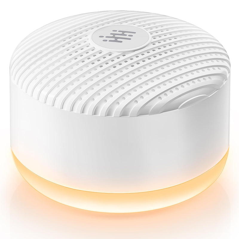 [Australia] - Portable Sound Machine & Night Light, White Noise Sound Machine for Baby & Adults with 12 Selected Sounds - Rechargeable, Memory Function, Timer - Sleep Soother, Home & Travel, White Middle 