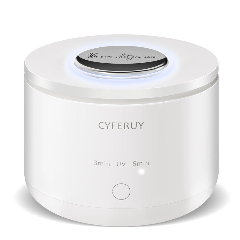 [Australia] - Ultrasonic Retainer Cleaner - 45kHz Retainer Cleaner Machine Dental Cleaning Pod for Dentures, Mouth Guard, Night Guard, Toothbrush Heads, Jewelry with 3 Modes & 160ML Capacity White 