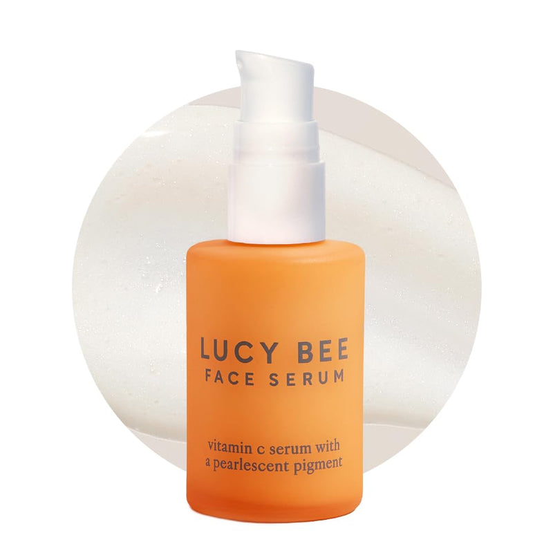 Lucy Bee Hydrating Makeup Primer with Vitamin C, Certified Organic Face Serum for Glowing Skin, Dermatologist Approved for Sensitive Skin, Vitamin E & Rosehip Oil, Vegan & Cruelty-Free 1.01 fl oz.