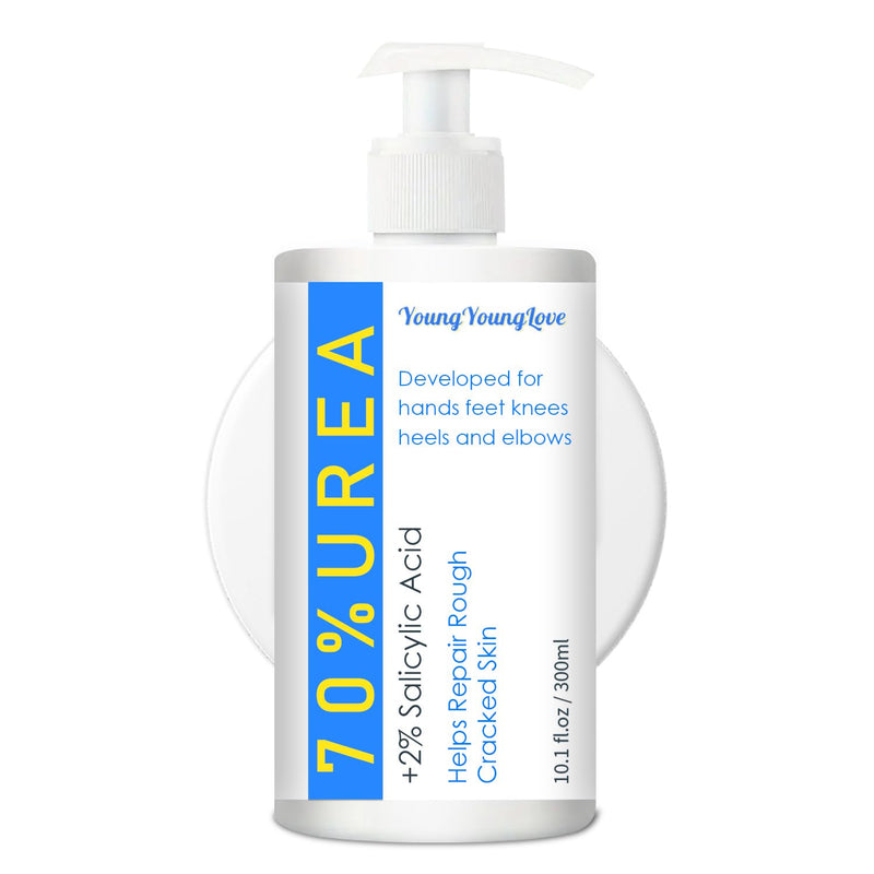 10.1 Oz - Urea Cream 70% plus Salicylic Acid 2% for Dry Cracked Feet, Heels, Knees, Elbows and Hands, Moisturizes, Softens and Removes Calluses Dead Skin Dark Blue 10.1 Ounce (Pack of 1)