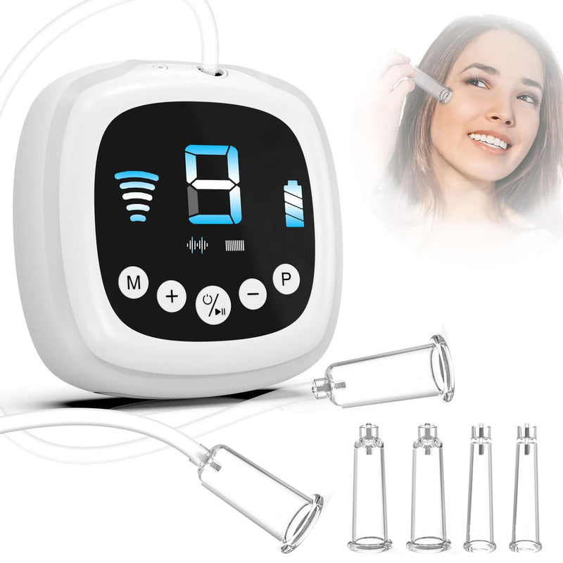 [Australia] - Electric Facial Cupping Set for Face with Dual-cup Usage - 3-In-1 Face Cupping, Gua Sha & Massage Tools for Skin Care - Multifunctional Facial Neck Eye Cuppings Massager for Wrinkle 3 Modes 9 Gears 