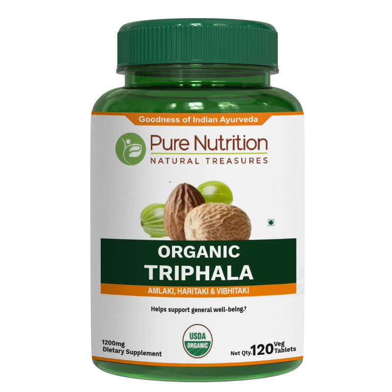 [Australia] - Pure Nutrition Organic Triphala Tablet - 1200mg | 120 Count | USDA Organic | Powerful Blend of Amlaki + Haritaki + Bibhitaki to Support Healthy Digestion | Non-GMO | Gluten-Free 120 Count (Pack of 1) 