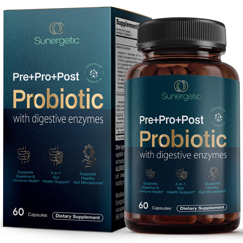 [Australia] - Premium 4-in-1 Probiotic Prebiotic, Postbiotic & Digestive Enzymes for Men & Women ‚Äì Supports Gut, Digestion & Immunity ‚ÄìComplete Gut Health with Pre, Post, Probiotics & Digestive Enzymes‚Äì60 Capsules 