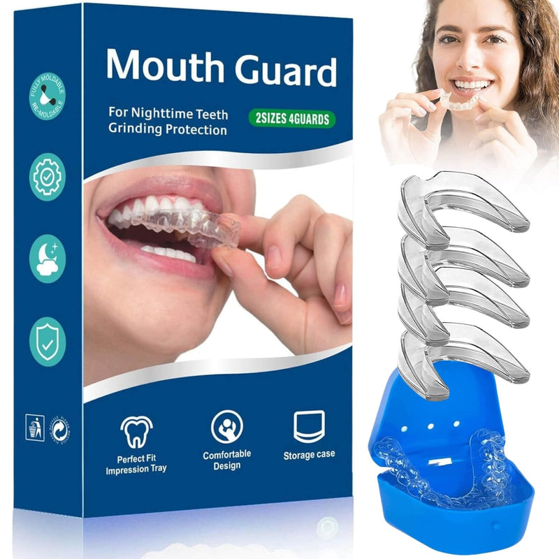 [Australia] - Mouth Guard for Grinding Teeth at Night, 4 Pcs Mouthguards for Grinding of Teeth, Moldable Night Mouth Guards for Teeth Grinding, Nightguards for Grinding Teeth, Night Guards for Teeth Grinding 