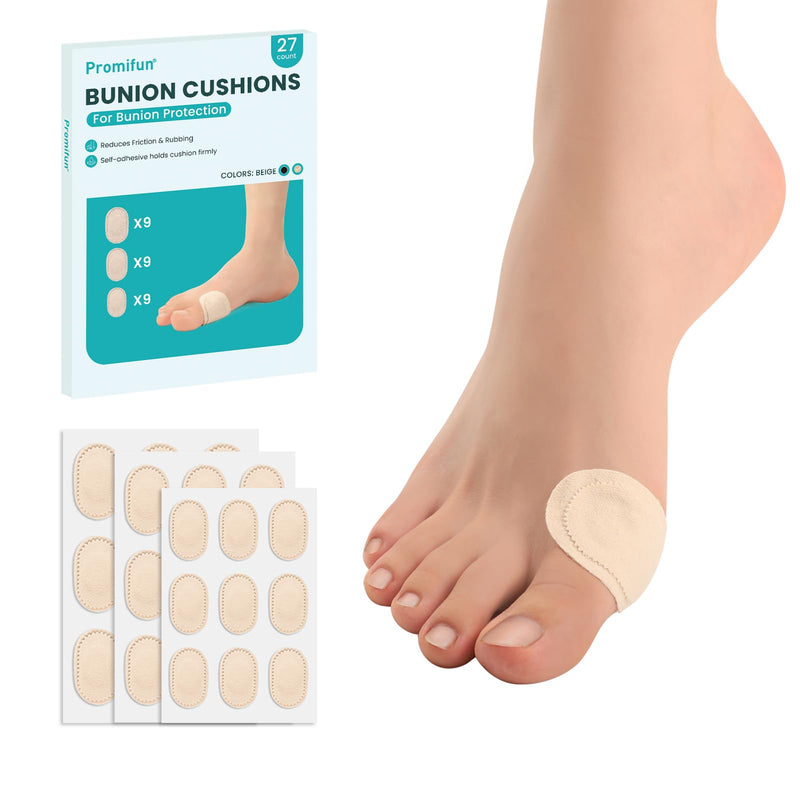 [Australia] - Bunion Pain Relief Pads to Wear with Shoes - 27 ct Bunion Cushion - Moleskin Protect Feet for Men and Women - Water-Resistant Self-Stick Adhesive (Multi-size) 27 Count ( Multi-size) 