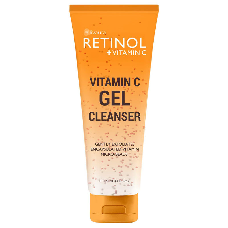 LIVAURA Retinol + Vitamin C Cleanser Face Wash, Brightens and Reduces Signs of Aging, Fine Lines and Uneven Texture, 4 Oz