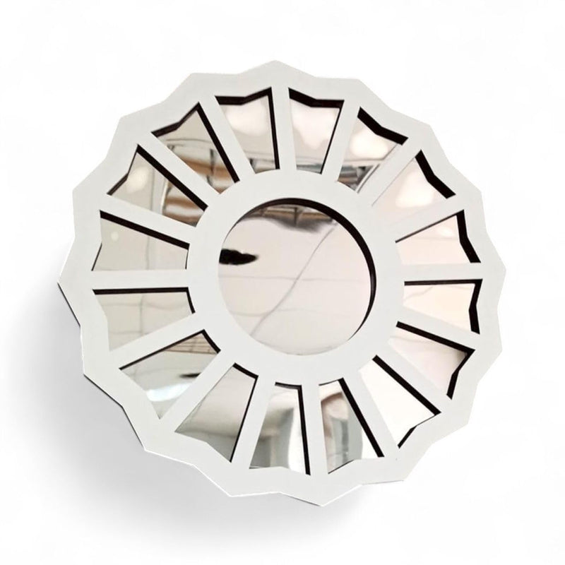 [Australia] - The Divine Feminine Mirror - Large Handmade with Wood/Acrylic Mirror, Gift for Her, 3D Wall Decor,Gift for Girlfriend (White-Silver, 10" H x 10" W) White-silver 10"H x 10"W 