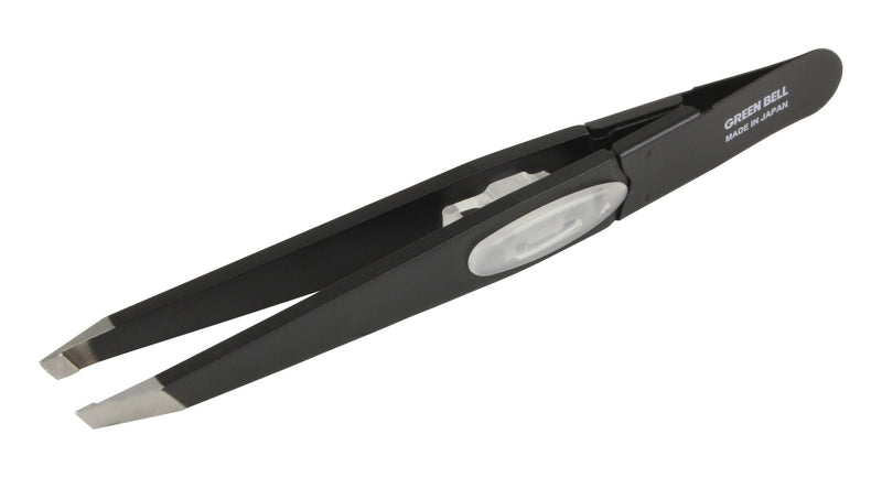 SEKI EDGE SS-518 Amazing Tweezer - Slant Tip Stainless Steel Black