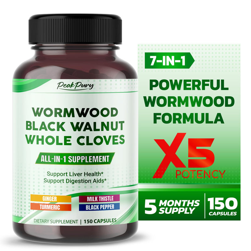 [Australia] - All-in-1 Wormwood Black Walnut Whole Cloves Ginger - Supports Liver Health & Aids Digestion - Made in The USA -150 Capsules 150 count (pack of 1) 