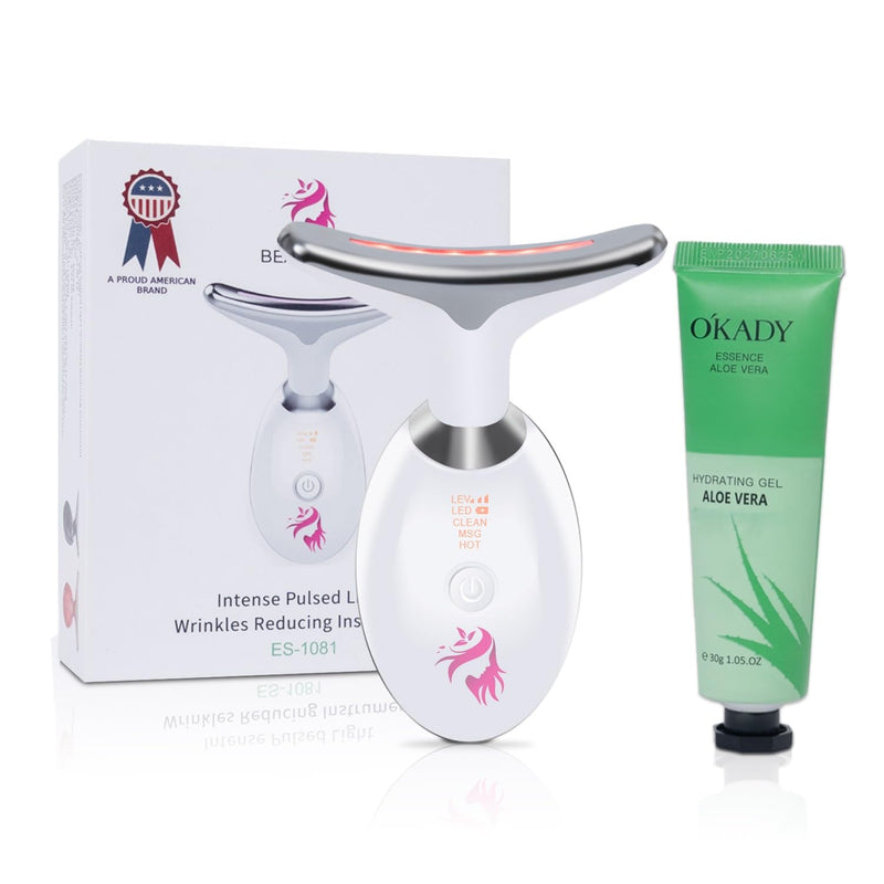 Red Light Therapy for Face, Facial Massager, Skin Tightening & Anti-Aging Face Lift Device, True Beauty Glow Facial Massager, 7-in-1 LED Facial Sculptor White