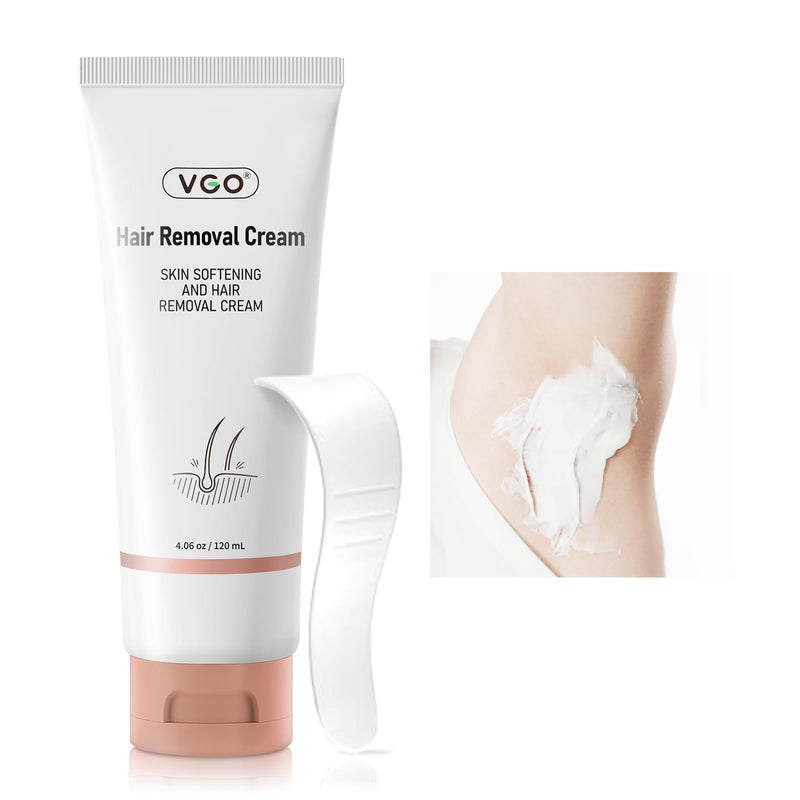 [Australia] - VGO Painless Hair Removal Cream for Women & Men, Hair removal cream for body, back & legs, All Skin Types, 4.06oz w/Spatula 4.06 Ounce (Pack of 1) 