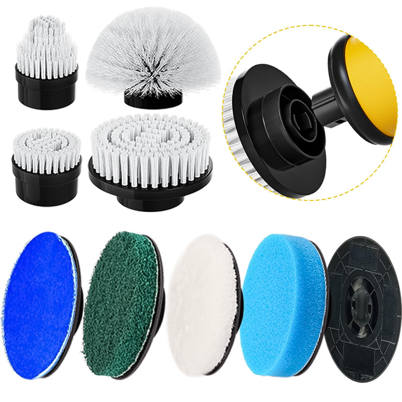 Replaceable Brush Heads Set, 9 Pack Brush Heads for Electric Spin Scrubber, Brush Heads for Uniqwamo Battery Powered Scrubber, Electric Shower Scrubber for Cleaning Bathroom, Kitchen, Car