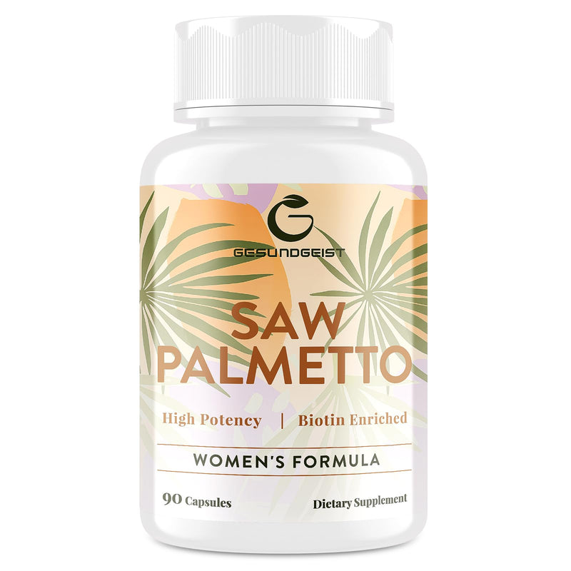 Saw Palmetto for Women Hair Loss - DHT Blocker with 5-in-1 Blend for Hair Growth, Skin & Nails, Urinary Wellness - Extra Strength Saw Palmetto Supplement - 90 Capsules | for Hair Growth, Skin & Nails, Urinary Wellness - Extra Strength Saw Palmetto Supp...