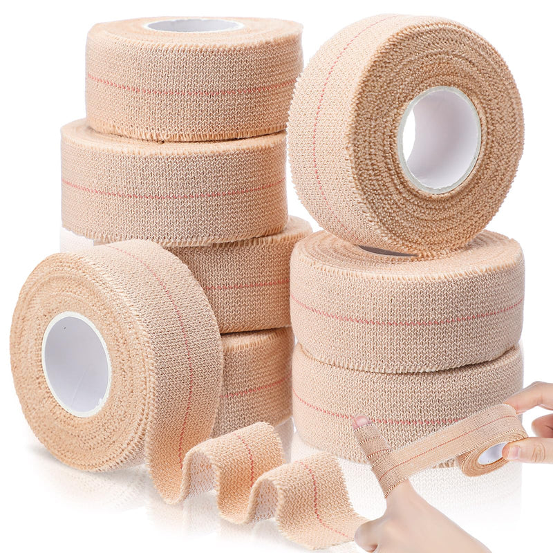 Tondiamo 8 Rolls Elastic Adhesive Bandage Tape Medical Bandage Wrap Athletic Sports Tape Flexible Stretch Skin Bandages Strips for Ankle, Knee, Wrist Sprains Animal Pets(1 Inch X 5 Yard) 1 Inch X 5 Yard