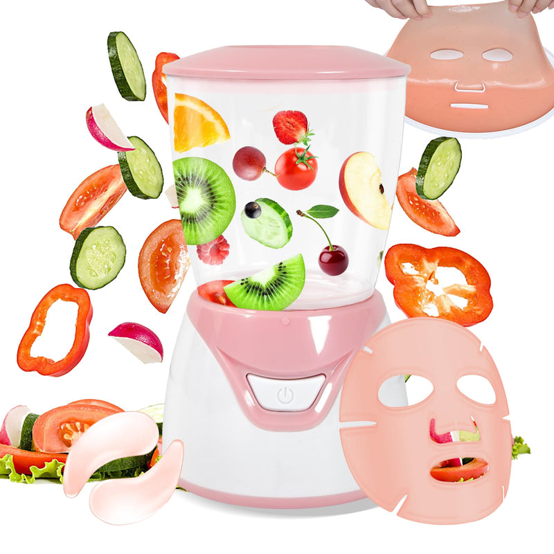 [Australia] - Facial Mask Machine, Mini Face Mask Maker, Fruit Vegetable Home Automatic DIY Skin Food Sheet Cream Mask SPA Care, Beauty Machine for Facial/Eye, with Mask Molds, 001 #001 