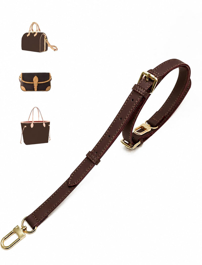 Vachetta Bag Strap for LV Speedy Boulogne Noe and More, Ebene | 0.7 In Wide Adjustable Bag Strap For Shoulder Or Crossbody Carry, Daily Outings, Travel, And Bags Without Side Strap Clasps 0.7" W x 47.2" L