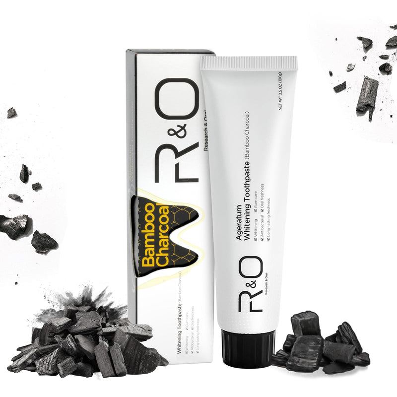 [Australia] - R&O Ageratum Whitening Toothpaste with Bamboo Charcoal, 3.53 oz - Great for Teeth Whitening, Reduces Plaque, Removes Stubborn Stains, Promotes Oral Health, Long - Lasting Fresh Breath (1) 1 