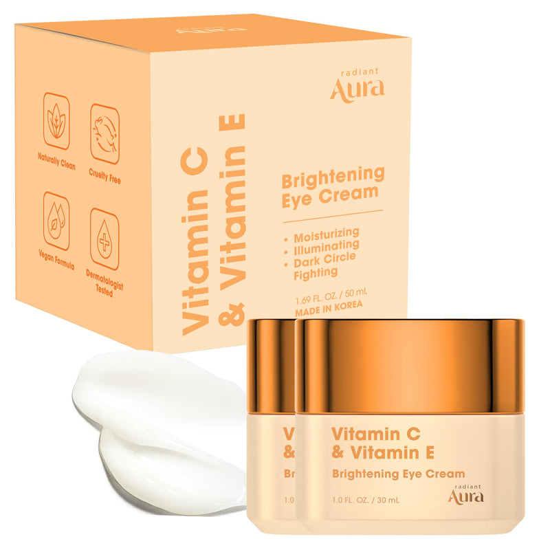 Vitamin C & Vitamin E Under Eye Cream – Anti Aging Treatment For Dark Circles, Puffiness & Fine Lines, Firms And Hydrates Tired Eyes – Dermatologist Tested, Korean Skin Care – Pack of 2 Vitamin C & E (2 Pack)