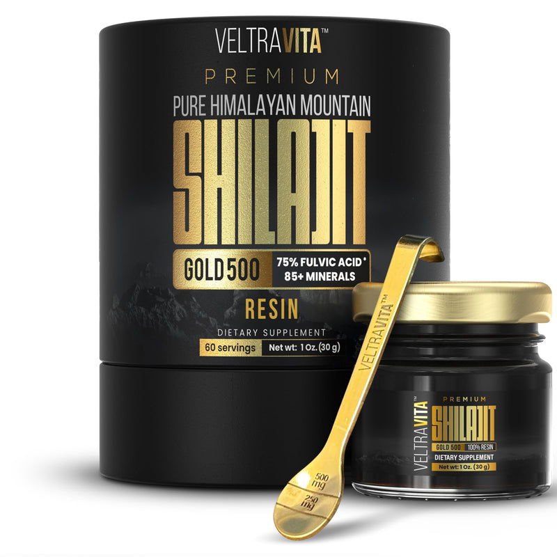 [Australia] - 100% Pure Himalayan Shilajit Resin Gold 500 Organic | High Potency 75%+ Fulvic Acid, Humic Acid & 85+ Trace Minerals | Natural Energy & Immune Support for Men & Women | Lab Tested 