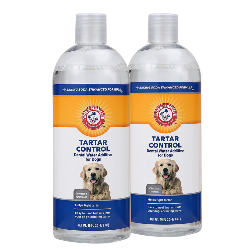 [Australia] - Arm & Hammer for Pets Dental Water Additive for Dogs, Tartar Control | Dog Dental Care Reduces Plaque & Tartar Buildup Without Brushing | Odorless and Flavorless, 16 Fl Ounces - 2 Pack 16 Fl Oz (Pack of 2) 