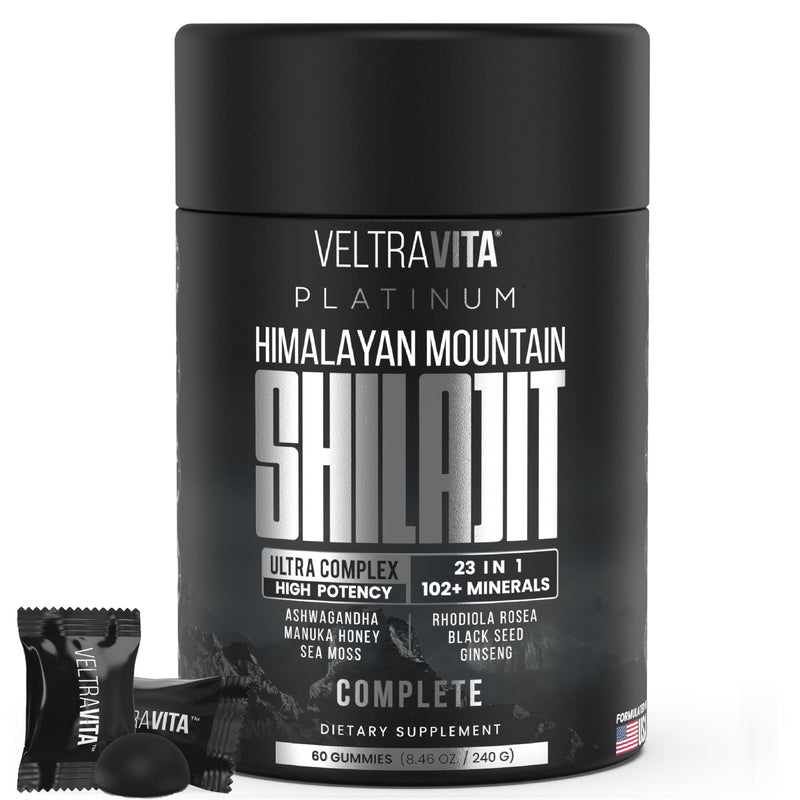 [Australia] - 28000 mg, 23-in-1, Himalayan Shilajit for Men, Ashwagandha Gummies Platinum, Irish Sea Moss Gel, Black Seed Oil, Manuka Honey Medical Grade, Tongkat Ali, Rhodiola Rosea, No Sugar, Lab Test 