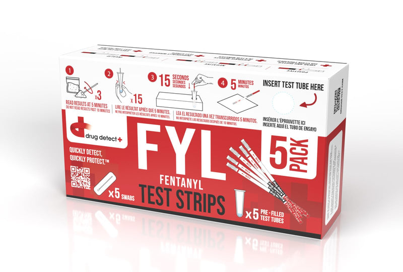 [Australia] - Fentanyl Test Strips - Detect FYL in Liquid and Substances - 5-Pack Includes Swab and Test Tubes 5 Count (Pack of 1) 
