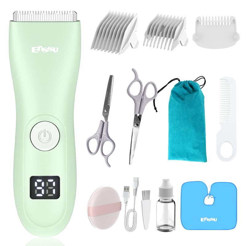 [Australia] - Baby Hair Clippers, Quiet Professional Hair Clippers for Kids, Hair Cutting Kits with LCD Display, Safe Ceramic Blades, Waterproof Rechargeable Trimmer for Autism Children and Infants 