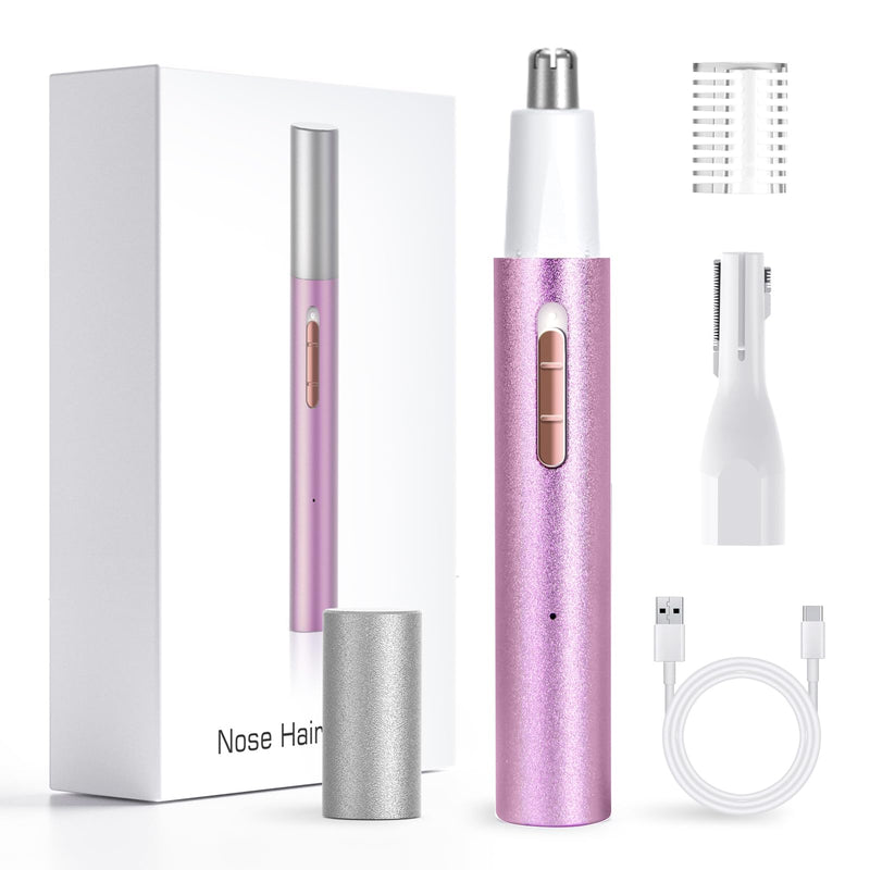 LED Display Ear and Nose Hair Trimmer Clipper for Men Women,2025 Rechargeable 2 in 1 Professional Painless Eyebrow & Facial Hair Trimmer with Powerful Motor and Dual-Edge Blades Multicolor