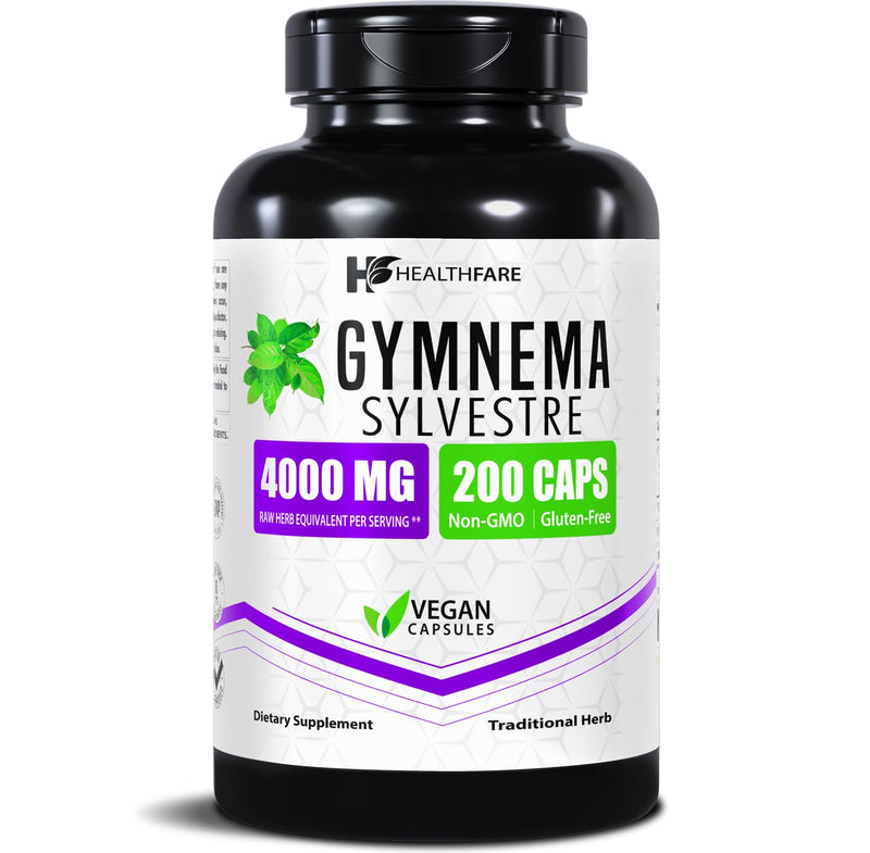 [Australia] - Gymnema Sylvestre Supplement Extract 4000mg | 200 Vegan Capsules | Standardized Herbal Supplement for Metabolic Balance & Carbohydrate Support | Non-GMO, Gluten-Free | Made in USA 
