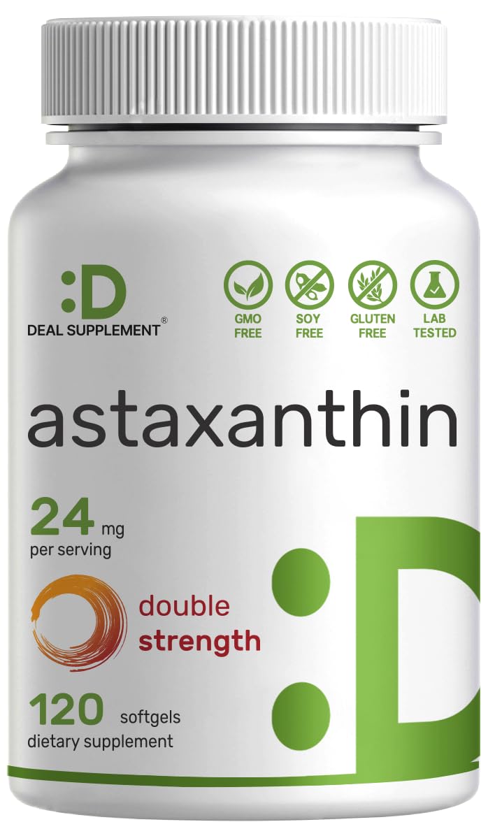[Australia] - Astaxanthin 24mg Per Serving (12mg Per Cap), 120 Softgels ‚Äì Double Strength Microalgae ‚Äì Antioxidant Supplements for Skin, Eyes, Joints & Immune Support ‚Äì Non-GMO 