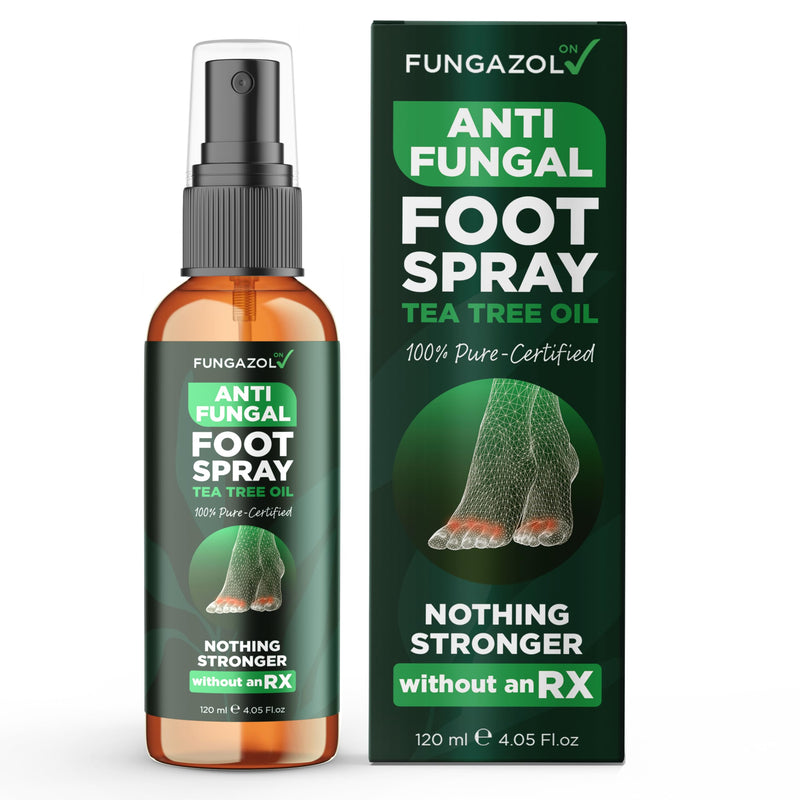 Terramed Just Think Comfort Foot Spray with Tea Tree Oil | Antifungal Treatment for Jock Itch, Nail Fungus & Ringworm | Fast Absorbing & Deep Penetrating Relief | Soothes Itching & Burning | 120ml